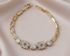 4282 Bransoletka elegancka złota 17,5+2cm pozłacana 14k cyrkonie